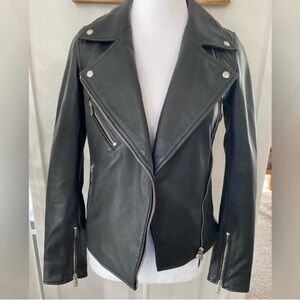 Black Leather Moto Jacket Motorcycle Biker Jacket Classic Trending Lot 78 Brand
